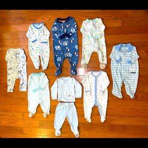 🧸💙 6 Month Baby Boy Sleep N Play PJ Bundle